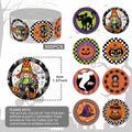 ZAEW Halloween Sticker Roll 500pcs 1.5" Gnome Pumpkins Cats Ghost Colored by Deal US