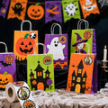 ZAEW Halloween Sticker Roll 500pcs 1.5" Gnome Pumpkins Cats Ghost Colored by Deal US