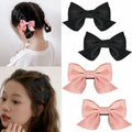 Hair Bow Clips for Women & Girls 4PCS Pink Black Bow Knot Hair Barrette by Deal US