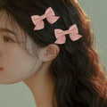Hair Bow Clips for Women & Girls 4PCS Pink Black Bow Knot Hair Barrette by Deal US