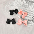 Hair Bow Clips for Women & Girls 4PCS Pink Black Bow Knot Hair Barrette by Deal US
