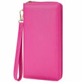Chelmon Women's Vegan Leather Clutch Wallet with Zip, Hand Strap, Large Capacity by Deal US