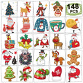 CHARLENT 148pcs Christmas Temporary Tattoos for Kids Xmas Party Favors by Deal US