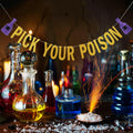 LeeSky Gold Glitter Pick Your Poison Halloween Party Banner Paper Letter Print by Deal US
