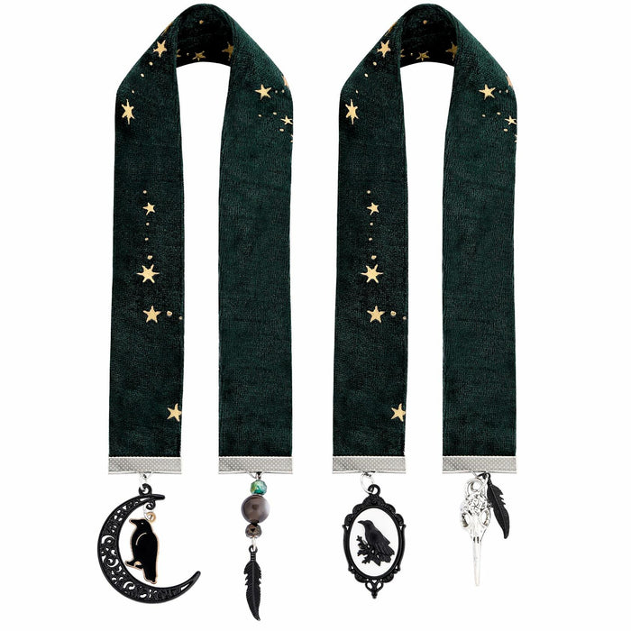 Berirexrion Fantasy Dragon Sword Bookmarks 2 PCs Black Metal Velvet Ribbon by Deal US