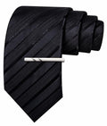 Barry.Wang Silk Men Striped Necktie Tie Clip Blush Pink Size One Size by Deal US