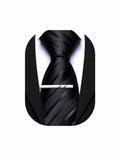 Barry.Wang Silk Men Striped Necktie Tie Clip Blush Pink Size One Size by Deal US