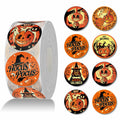 ZAWE Halloween Sticker Roll 500pcs 1.5" Ghosts Pumpkins Witch Colored by Deal US