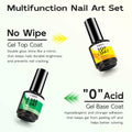 ZODIAL Gel Base & Top Coat Set 0.51oz No Wipe High Glossy Finish 2Pcs by Deal US
