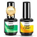 ZODIAL Gel Base & Top Coat Set 0.51oz No Wipe High Glossy Finish 2Pcs by Deal US