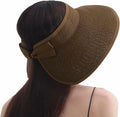 Wide Brim Straw Sun Hat Women Summer Beach Vacation Foldable Coffee Ribbon by Deal US