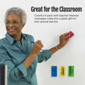 Magnetic Whiteboard Dry Erasers 4-Pack Colorful Classroom Teacher Essentials by Deal US