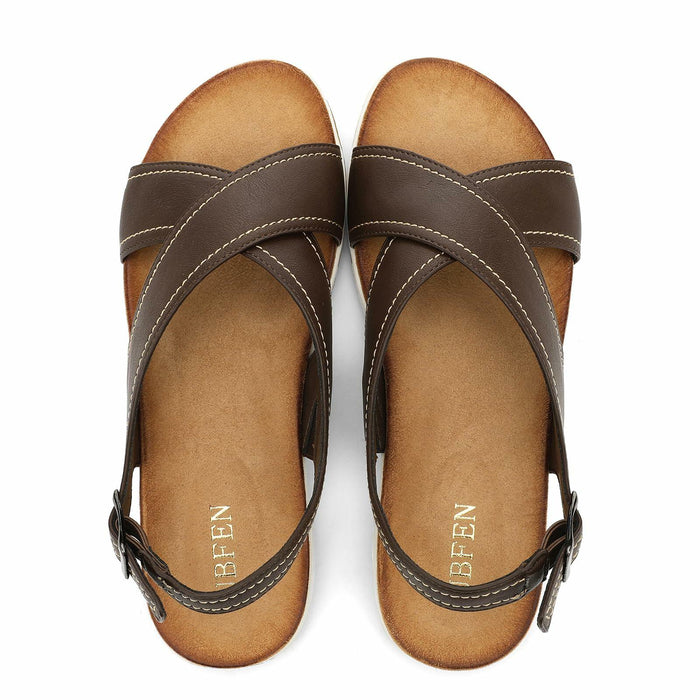 UBFEN Womens Flat Sandals Arch Support Open Toe Adjustable Slingback US 7 by Deal US