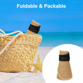 Wide Brim Straw Sun Hat Women Summer Beach Vacation Foldable Coffee Ribbon by Deal US