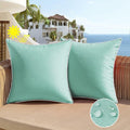 All Smiles Outdoor Waterproof Throw Pillow Covers 20x20 Set of 2 Teal by Deal US