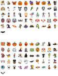 Waxkure 100PCS Halloween Pumpkin Ghost Witch Bat Vinyl Stickers Waterproof by Deal US