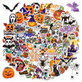 Waxkure 100PCS Halloween Pumpkin Ghost Witch Bat Vinyl Stickers Waterproof by Deal US