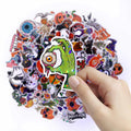 Waxkure 100PCS Halloween Pumpkin Ghost Witch Bat Vinyl Stickers Waterproof by Deal US