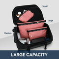 Haimont Travel Zipper Pouch Set 3-Piece Water-Resistant Pink Toiletry Bags by Deal US