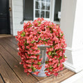HyeFlora Bougainvillea Artificial Hanging Flowers Red 2pcs Silk UV Resistant by Deal US