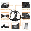 No Pull Dog Harness Adjustable Reflective Front Clip Padded Black Size L by Deal US