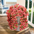 HyeFlora Bougainvillea Artificial Hanging Flowers Red 2pcs Silk UV Resistant by Deal US