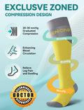 Azalencro Compression Socks Knee High 20-30 mmHg Yellow 2 Pairs Size M by Deal US