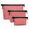Haimont Travel Zipper Pouch Set 3-Piece Water-Resistant Pink Toiletry Bags by Deal US