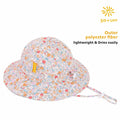 Huuflyty Baby Girl Adjustable Sun Hat Wide Brim UPF 50+ Floral Khaki Size 6-24M by Deal US