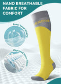 Azalencro Compression Socks Knee High 20-30 mmHg Yellow 2 Pairs Size M by Deal US