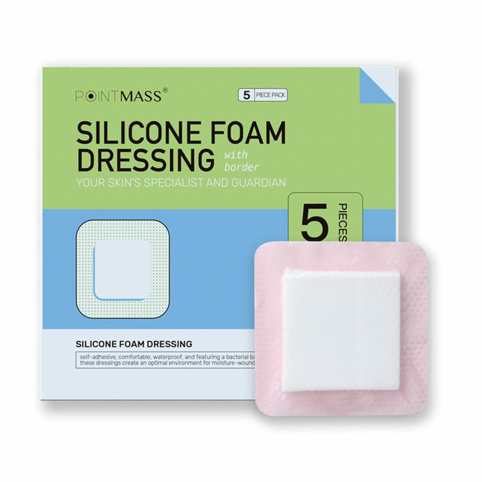 Pointmass 5 Pack 4"x4" Silicone Foam Dressing Waterproof Wound Care OPEN BOX by Deal US