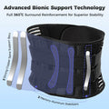 Ebullient Assimilate Back Brace Adjustable Lumbar Support Belt Black Size M by Deal US