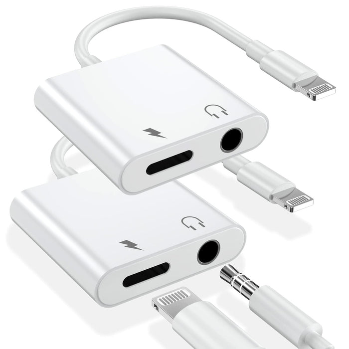 esbeecables Lightning to 3.5mm Audio & Charger Adapter 3-Port Lightweight by Deal US