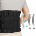 Ebullient Assimilate Back Brace Adjustable Lumbar Support Belt Black Size M by Deal US