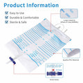 Plus tard 6Pack Catheter Urine Bags 67.6oz 2000ml White with Cloth Straps by Deal US