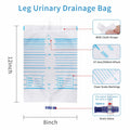 Plus tard 6Pack Catheter Urine Bags 67.6oz 2000ml White with Cloth Straps by Deal US