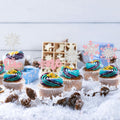 Gyufise 24Pcs Double Layer Pink Glitter Snowflake Cupcake Toppers Paper by Deal US
