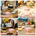 MalMall 100-Pack Airlaid Pink Cocktail Napkins 1-Ply 4.9x4.9in Soft Absorbent by Deal US