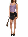 SAUNGKUAI Women's Sexy V Neck Sleeveless Lace Floral Top PinkPurple Size XL by Deal US
