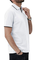 Aiyino Men's Muscle V Neck Polo Shirt Slim Fit Cotton Golf Tee White Size M by Deal US