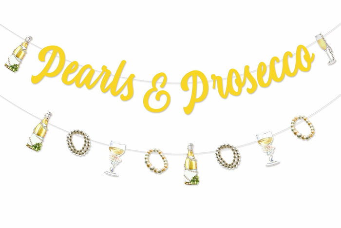 Sursurprise Pearls & Prosecco Bridal Shower Banner Bachelorette Wedding Decor by Deal US