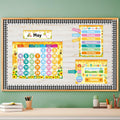 Bee Classroom Calendar Set Back to School Bulletin Board Decoration w/ Stickers by Deal US