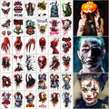 Halloween Temporary Tattoos 36 Sheets Scary Joker Pumpkin Skull Ghost Bats by Deal US