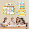 Bee Classroom Calendar Set Back to School Bulletin Board Decoration w/ Stickers by Deal US