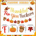 Yavxzvbw Thankful for You Banner Fall Leaves Garland Orange Thanksgiving by Deal US
