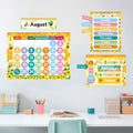 Bee Classroom Calendar Set Back to School Bulletin Board Decoration w/ Stickers by Deal US