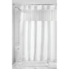 InterDesign Fabric Shower Curtain White Clear 72x72 Inches