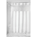 InterDesign Fabric Shower Curtain White Clear 72x72 Inches by Deal US