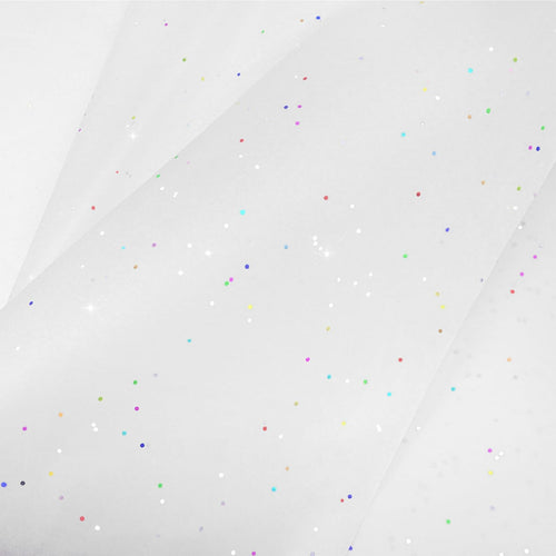 MR FIVE White Glitter Tissue Paper 14x20in 100 Sheets White Sparkle by Deal US