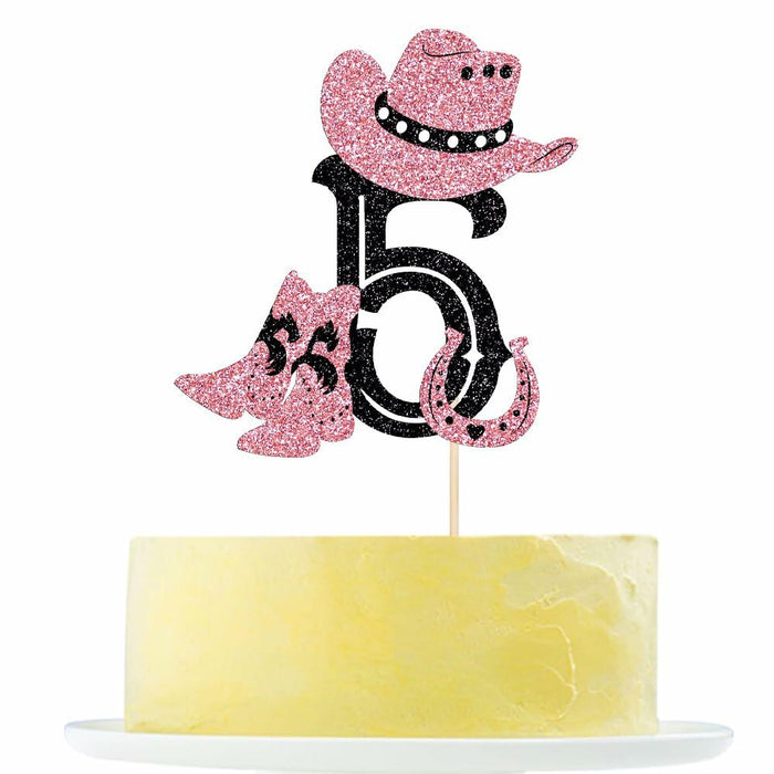 Cowboy 5th Birthday Cake Topper Western Party Decorations for Boys & Girls by Deal US